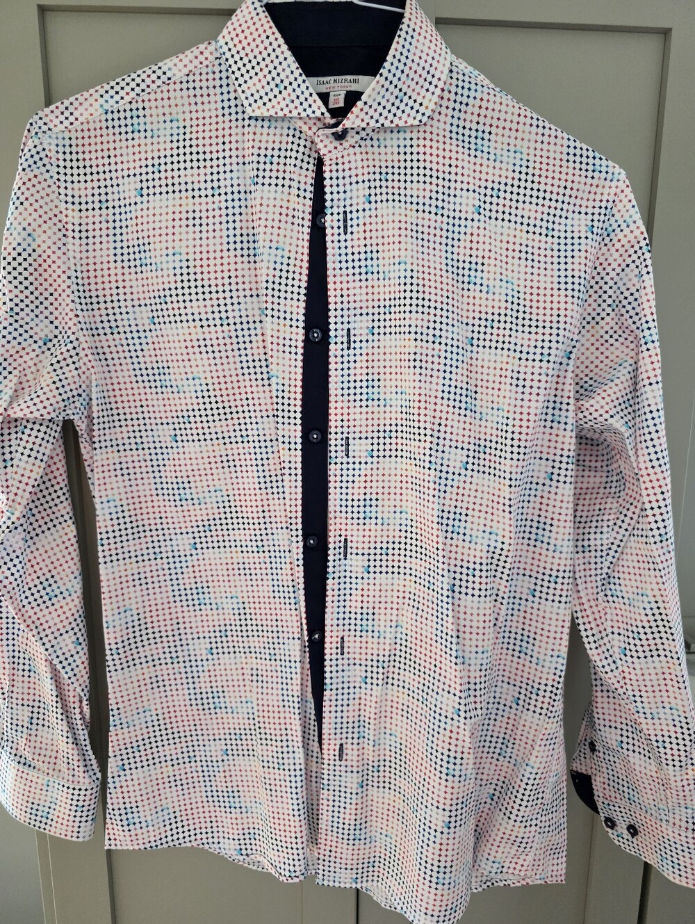 Boys Isaac Mizrahi Multi-color Printed Dress Shirt. Sizr 18-20.